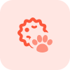 Virus spread through an animal isolated on a white background icon