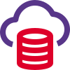 Database server with cloud storage online layout icon