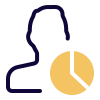 Chart graph for a visualization of social media profile index icon