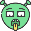 emoticon-externo-emoji-alienígena-relleno-suave-relleno-suave-pez-jugoso-7 icon