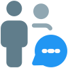 Multiple users chatting on messenger application function layout icon