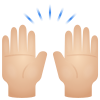 Raising Hands Light Skin Tone icon