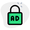 Advertisement privacy protect secured with padlock logotype icon