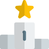 Podium for the first place winner star logotype icon