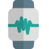 Square face with inbuilt heart rate sensors icon