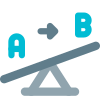 Forces transfer on lever from a to b icon