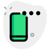 Cell phone with waiting or loading dots icon