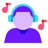 ouvindo música em fones de ouvido icon