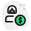 empresaria-externa-con-signo-de-dolar-aislado-sobre-fondo-blanco-trabajos-verde-tal-revivo icon