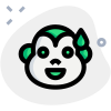 Monkey grinning facial expression with cold sweat icon