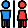 Toilet section for both male and female inside a laundry room service icon