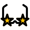 Funky music genre with glasses and the stars icon