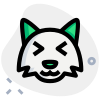 Clever fox squint with grinning at same time icon