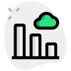 Bar chart infographics on the cloud network icon