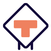 externe-t-route-bas-connecté-intersection-route-signal-trafic-solid-tal-revivo icon