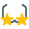 Funky music genre with glasses and the stars icon