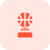 Basketball game trophy with round shape icon