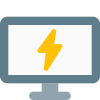 All in one pc on charging mode isolated on a white background icon