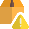 Hazard sign of a cargo item with no shipping zone icon