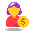 Salary female icon