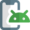 Smartphone with Android operating system technology layout icon