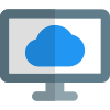 Cloud computing on a desktop isolated on white background icon