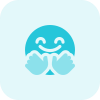 Hugging expression emoji shared on instant messenger icon