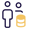 Database of multiple employees for data analysis icon