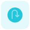 U-turn road side signal for traffic sign post icon