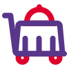 Trolley for large item to be placed on a restaurant table icon