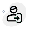 Login access of a user with a right direction arrow key icon