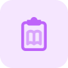 Content of a book been posted on a clipboard icon