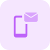 Mobile with email notification and envelope logotype icon