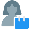 Single female user calendar to schedule work layout icon