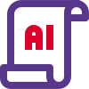 Artificial intelligence program on paper isolated on a white background icon