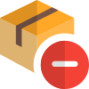 Remove parcel item from logistic website portal icon