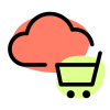 Online cloud connected e-commercing shopping website portal icon