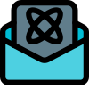 Sending information regarding nuclear power in the mail icon