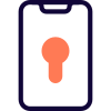 Smartphone unlocking authentication with face unlock feature icon