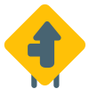 Intersect road from left towards front lane road signal icon