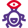 One eyed alien with twisted limbs layout icon