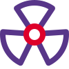 Radioactive element signboard isolated on white background icon