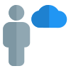 Cloud computing engineer with advance support layout icon