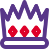 Royal kingdom crown with jewels embedded layout icon