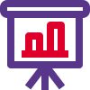 Chart presentation with sales bar graph layout icon