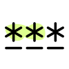 Input login passcode with private asterisk symbol icon