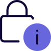 Locking info on a system isolated on a white background icon