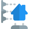 House prototype printing isolated on white background icon