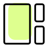 Bottom body grid with side sections layout icon