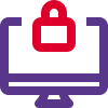 Desktop computer admin security locked on device icon